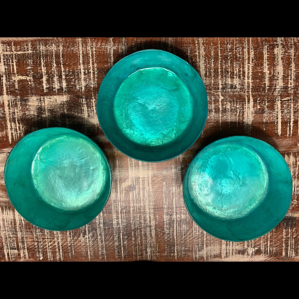 Set of 3 Capiz West Elm Trinket Dishes